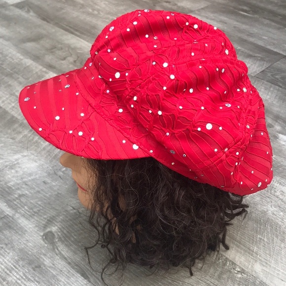 Red Rhinestone Hat - Picture 11 of 14